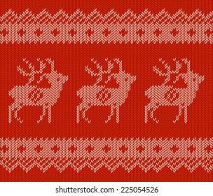 Red knitted background