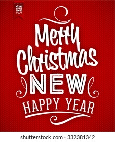 Fondo de punto rojo con etiqueta de Navidad. Diseño de vacaciones.