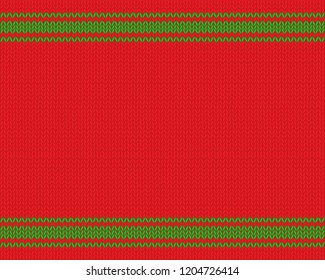Red knitted background vector illustration.