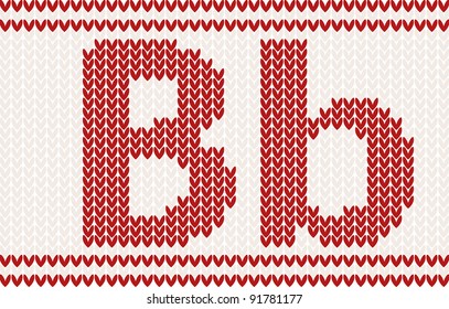 Letra roja de punto b sobre fondo beige. Concepto navideño para banner, pancarta, cartel o sitio web. Tarjeta de felicitación y fondo retro de Año Nuevo. Imagen de invitación.