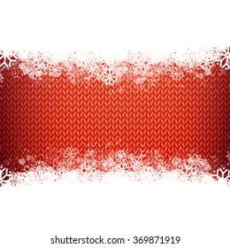 Red knitted narrow band background for winter