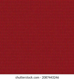 Red knitted seamless pattern winter wool knitted texture, Christmas and New Year decoration, Knitting sweater texture vector illustration