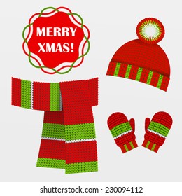 red knitted set