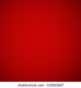 Red Knitted Texture Background. Vector Illustration.