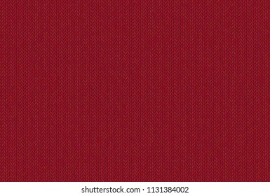 Red knitted texture, wool melange yarn. Vector seamless background can be used as wallpaper, design element. Perfect place for your text. Woolen cloth, handmade. Horizontal orientation.