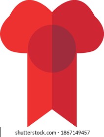 Red Knot Ribbon Flat Style Concept Illustration 