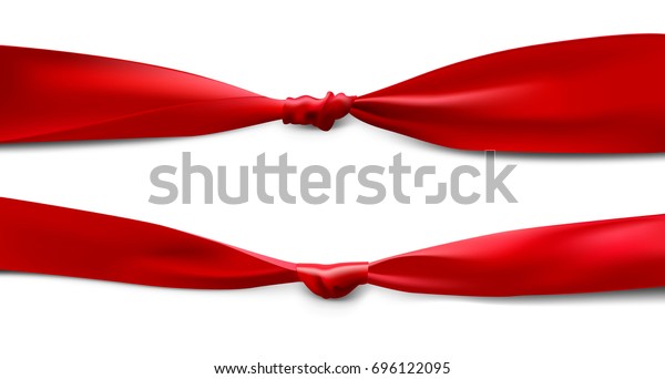 Red Knots On Ribbons Vector Illustration Stock Vector Royalty