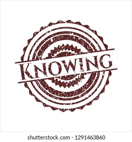 Red Knowing distressed rubber stamp