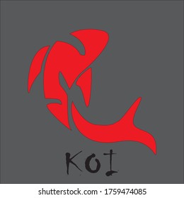 RED KOI FISH DESIGN MINIMALIST VECTOR