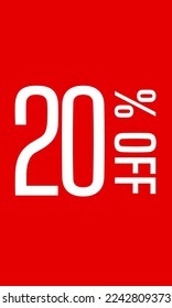 Red label of 20 per cent discount
