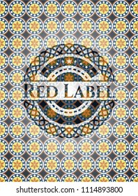  Red Label arabesque emblem. arabic decoration.