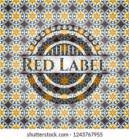 Red Label arabic style emblem. Arabesque decoration.