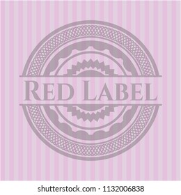 Red Label badge with pink background