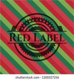 Red Label christmas colors emblem.