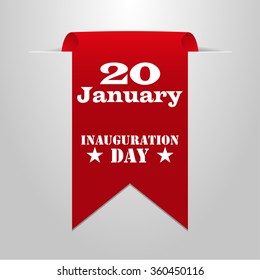 Red  label with the date of inauguration day