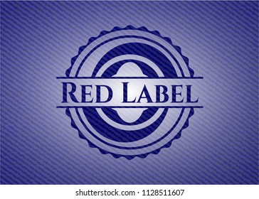 Red Label with denim texture