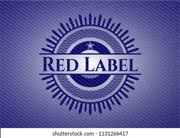 Red Label with denim texture