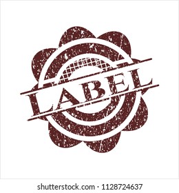 Red Label distress grunge seal
