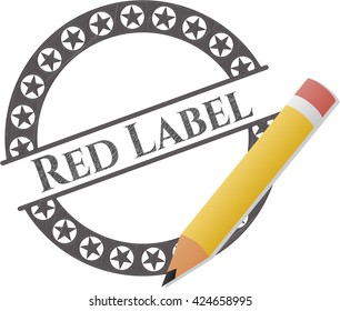 Red Label draw with pencil effect