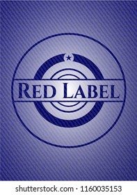 Red Label emblem with denim texture
