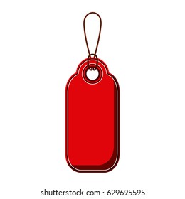 Red label icon. Tag element banner badge card and product theme. Isolated design. Vector illustration