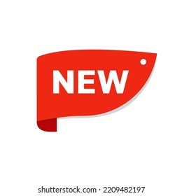 Red label new icon. Retail and product promotion marketing symbol with special advertising note vector sign