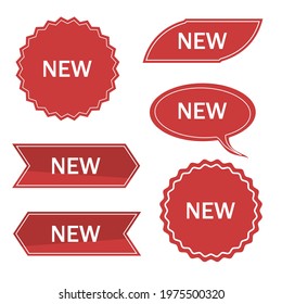 Red label, price tags. Vector illustration	
