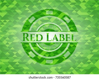 Red Label realistic green mosaic emblem