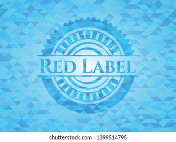 Red Label realistic light blue mosaic emblem