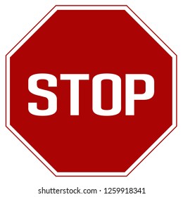 Red Label realistic stop road sign isolated on white vector