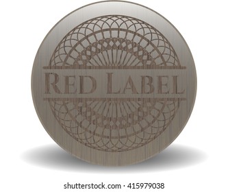 Red Label retro style wood emblem