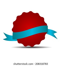 Red Label Sign Template Vector Illustration
