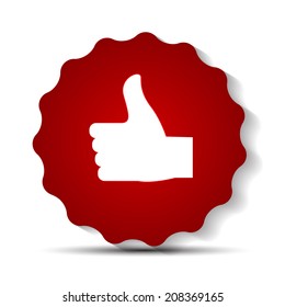 Red Label Sign Template Vector Illustration