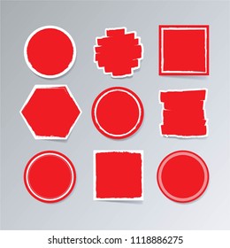 Red label, sticker and badge set.