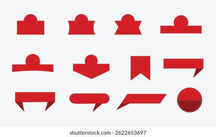 Red label and sticker set flat Vector for use.