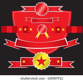 red label sticker, vector illustration 