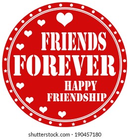 Red label with text Happy Friendship,vector illustration