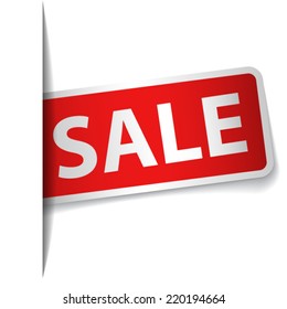 Red label with text sale