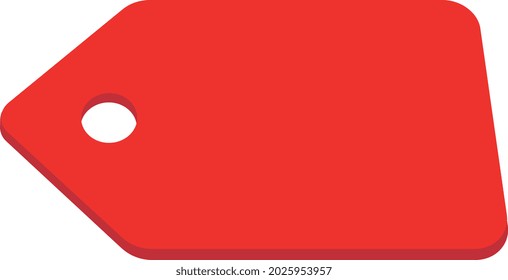 Red label vector. Discount offer tag icon. Template isolated on a white background.