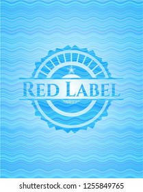 Red Label water representation badge background.