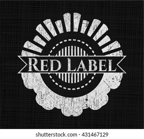 Red Label written with chalkboard texture