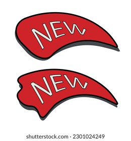 RED LABEL WRITTEN NEW IN WHITE COLOR VECTOR