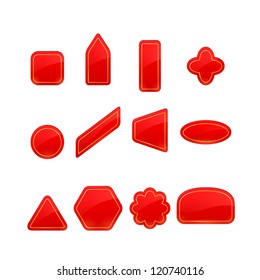 Red Labels And Stickers Set