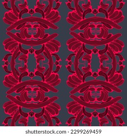 El encaje rojo crea un adorno de estilo oriental con un toque interminable.
