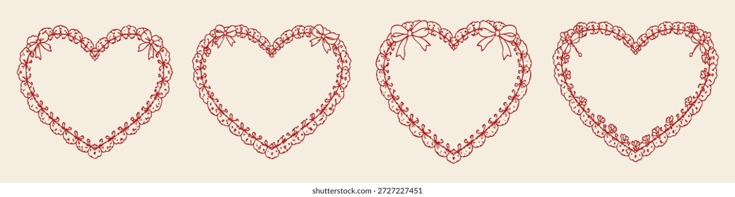 Marcos rojos del corazón