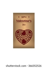 Red Lace Heart with White Background