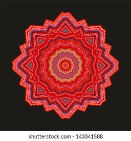 Red laced rosette