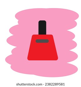 red lacquer on a pink background