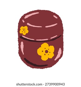 Red Lacquer Tea Caddy (Natsume) Illustration