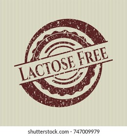 Red Lactose Free rubber seal with grunge texture